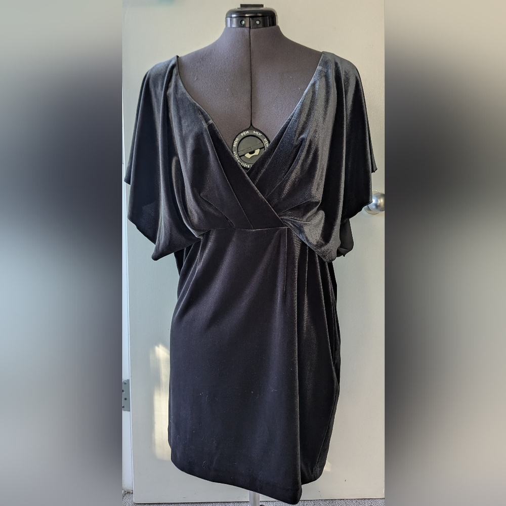 Jessica Simpson Black Velvet Butterfly Sleeve Dress
